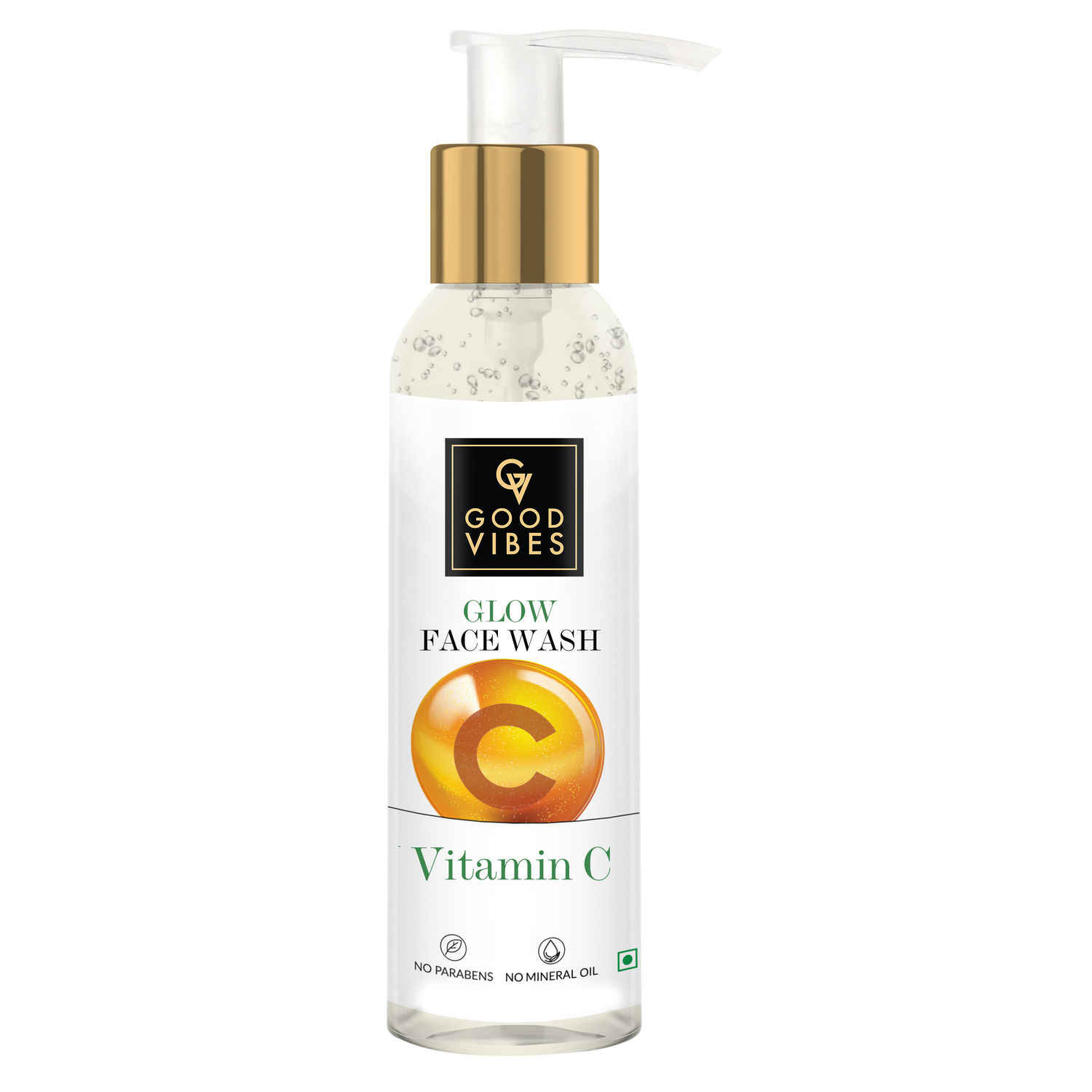 Buy Good Vibes Vitamin C Glow Face Wash | Deep Cleansing, Brightening, Refreshing | No Parabens, No Mineral Oil, No Animal Testing (120 ml) - Purplle