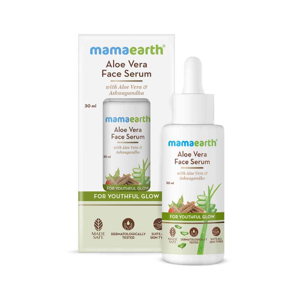 Buy Mamaearth Aloe Vera Face Serum for glowing skin, with Aloe Vera & Ashwagandha for a Youthful Glow - Purplle