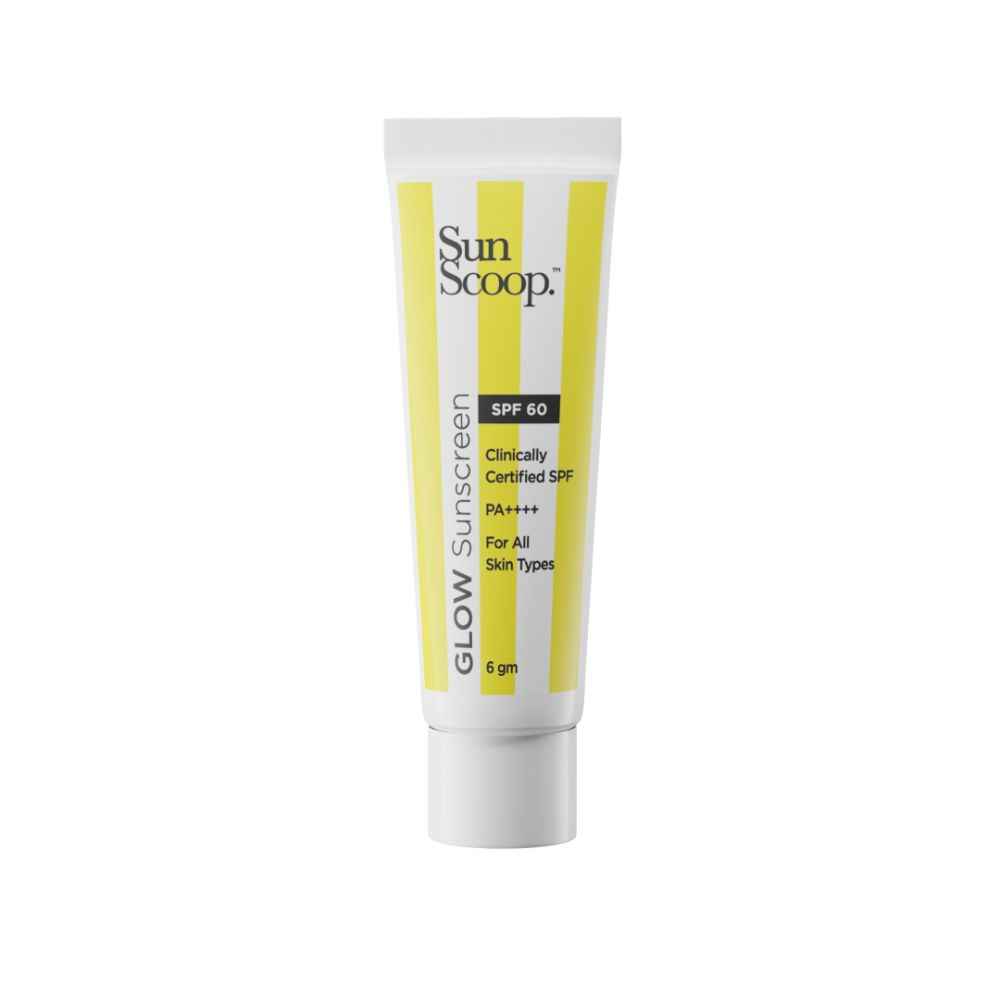 Buy SunScoop Glow Tinted Sunscreen Cream SPF 60 PA+++ | No White Cast | For Dry, Oily & Normal Skin Type | Hybrid Sunscreen | Perfect Under Makeup, Lightweight & Quick-Absorbing | Sample Pack, 6 gm - Purplle