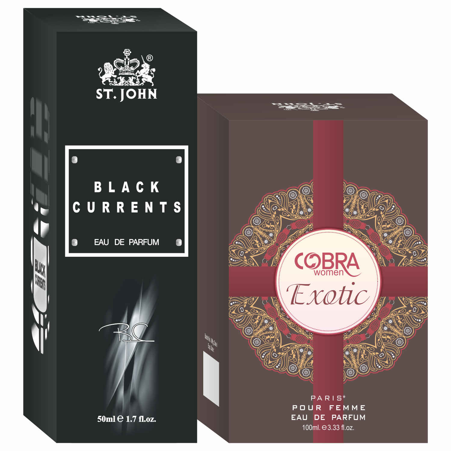 Buy St John Cobra Exotic 100 ml & Black Current 50 ml Body Perfume Combo Gift Pack Eau de Parfum - 150 ml (For Men & Women) - Purplle