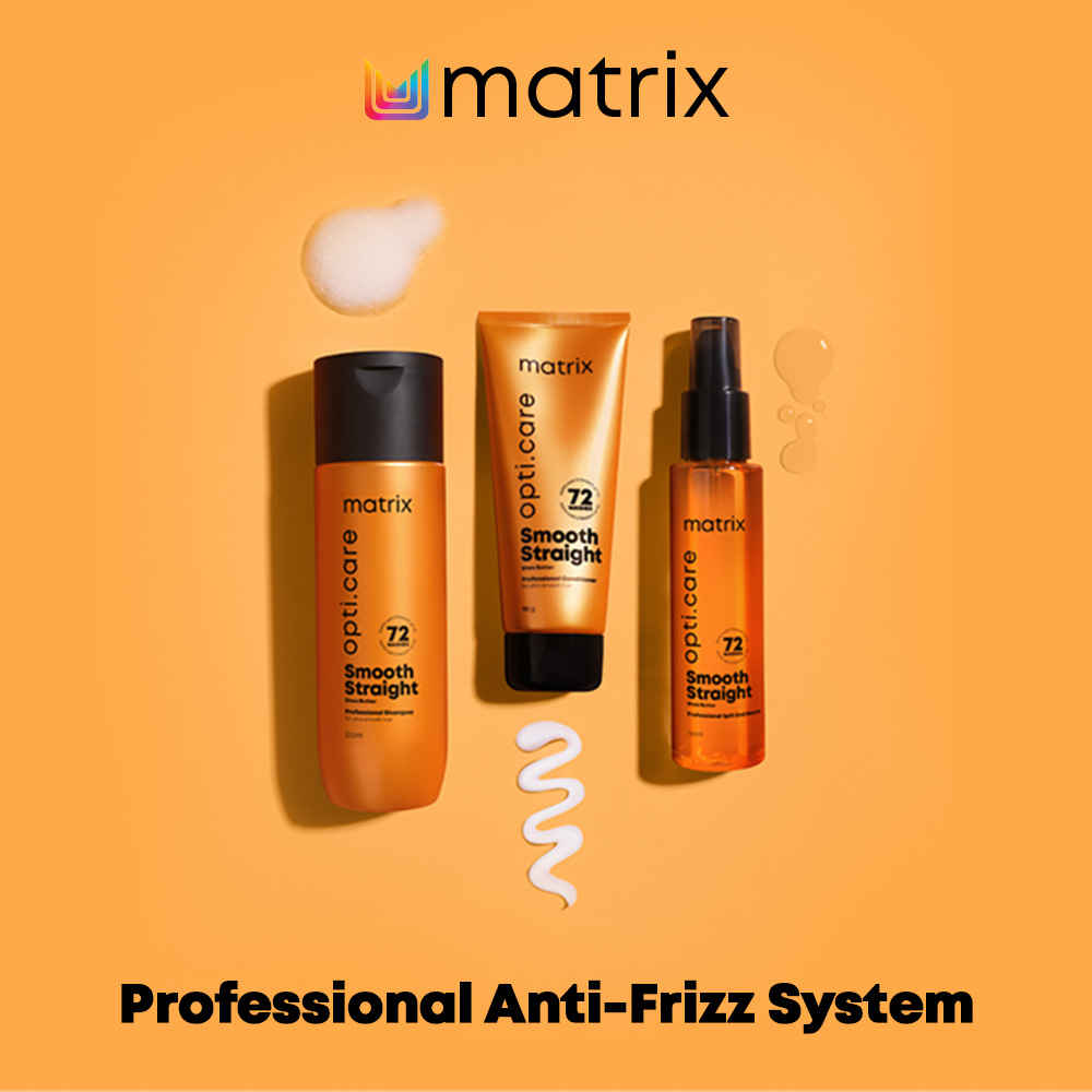 Buy MATRIX Opti.Care Smooth Straight Professional Shampoo for Frizzy, Hair 96Hr Frizz Control Used by 1 Lakh Hairstylist with Shea Butter, 350 ml - Purplle