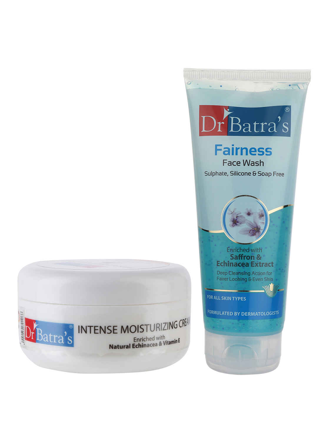 Buy Dr Batra's Intense Moisturizing Cream -100 g and Fairness Face Wash 200 gm (Pack of 2 for Men and Women) - Purplle