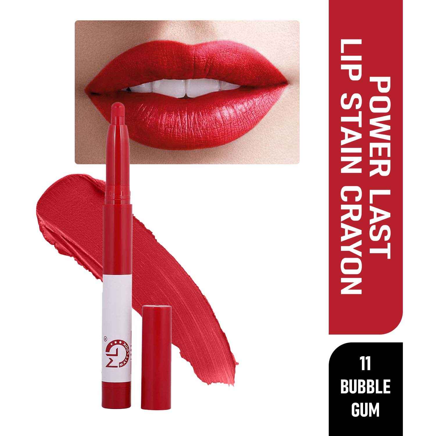 Buy Mattlook Power Last Lip Stain Crayon Lipstick, Rich Colour, Non Transfer, Mask Proof & Luxurious Creamy Matte, 1.3 gm - Purplle