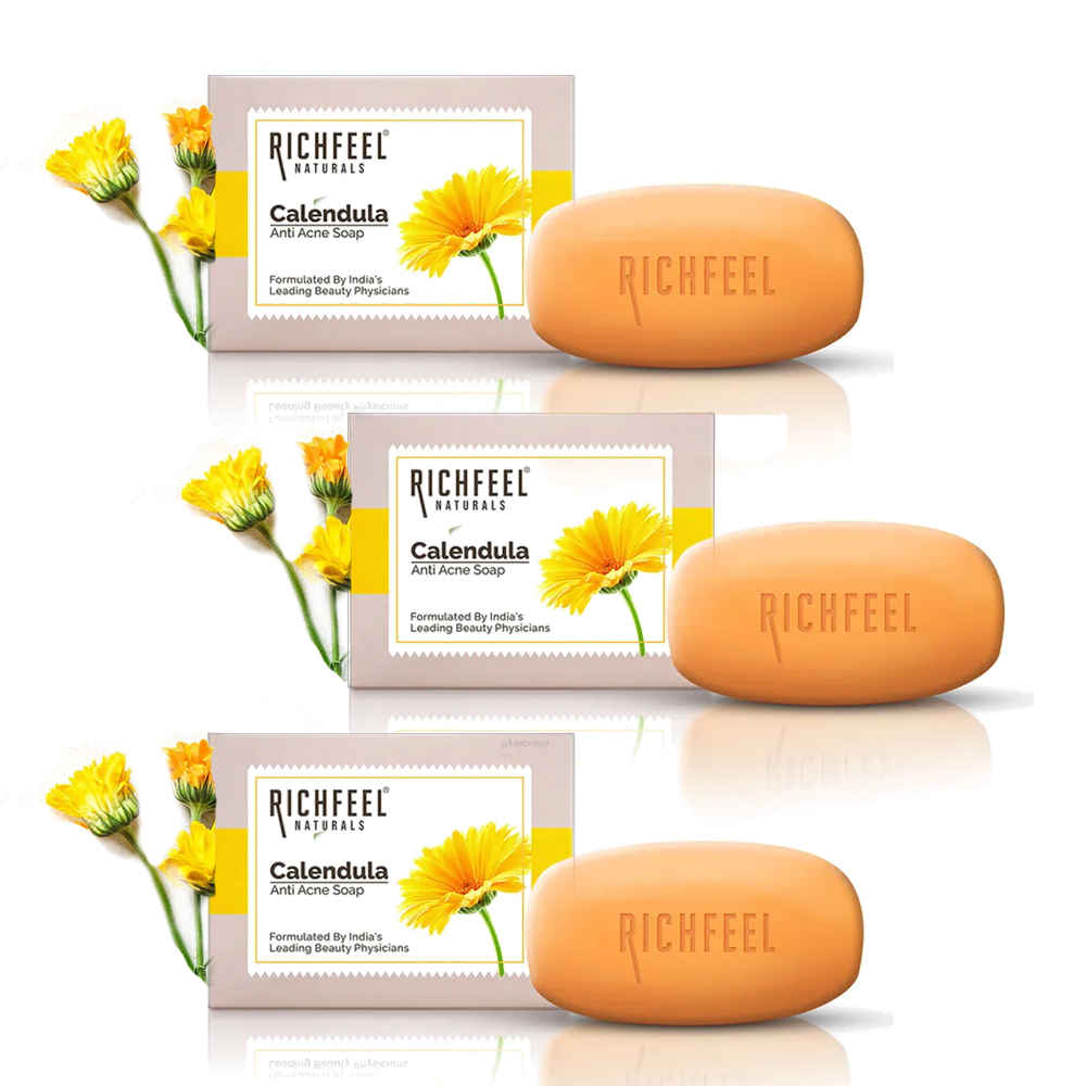 Buy Richfeel Calendula Anti Acne Soap 75 g (Pack of 3) - Purplle
