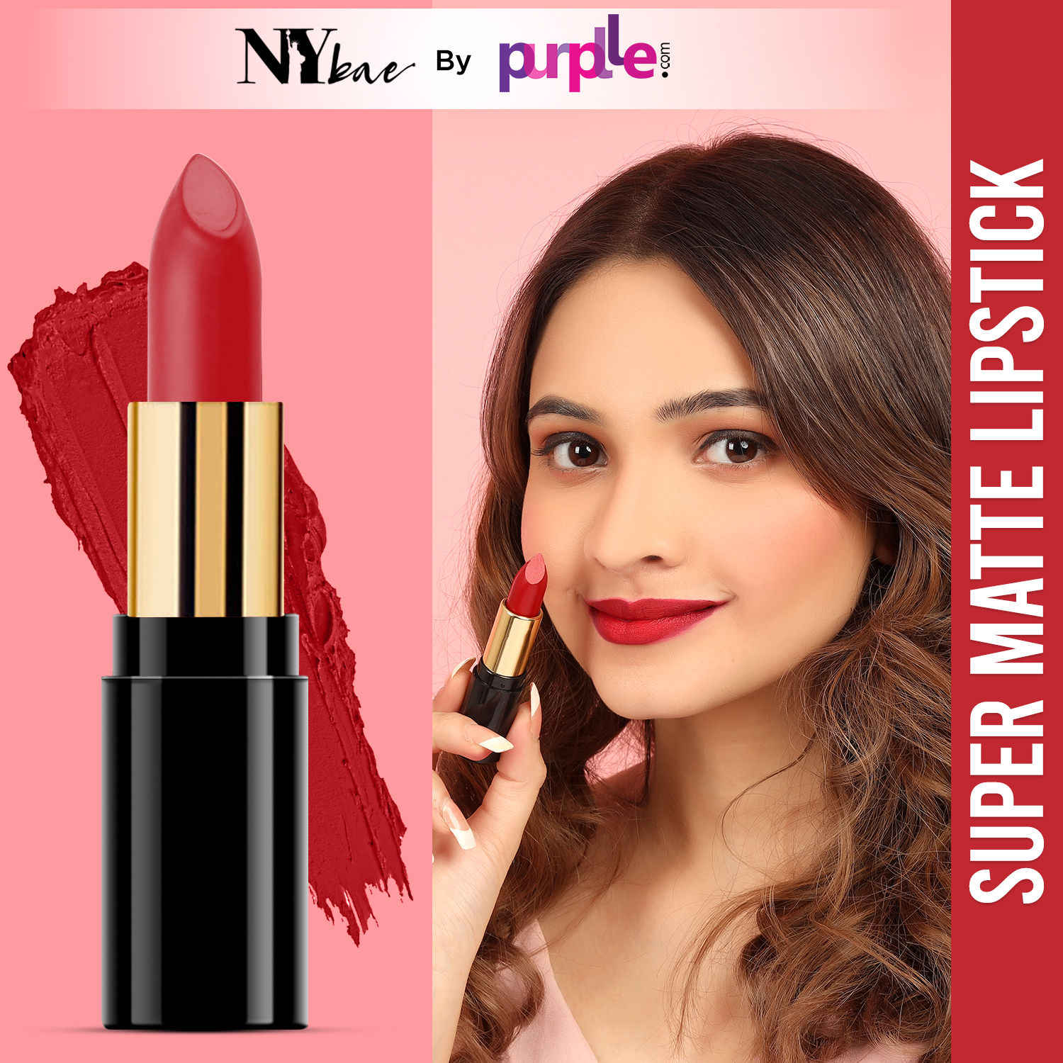 Buy NY Bae Super Matte Lipstick - Fabulous Fienman 9 (4.2 g) | Red | Loaded With Vitamin E | Rich Colour | Long lasting | Smudgeproof | Vegan - Purplle