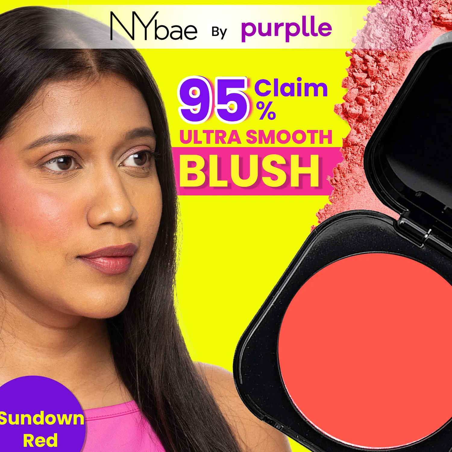 Buy NY Bae Sunset Skyline Blush - Sundown Red 07 (5 gm) | Red | Matte Finish | Rich Colour | Super Blendable | Multipurpose | Travel Friendly - Purplle