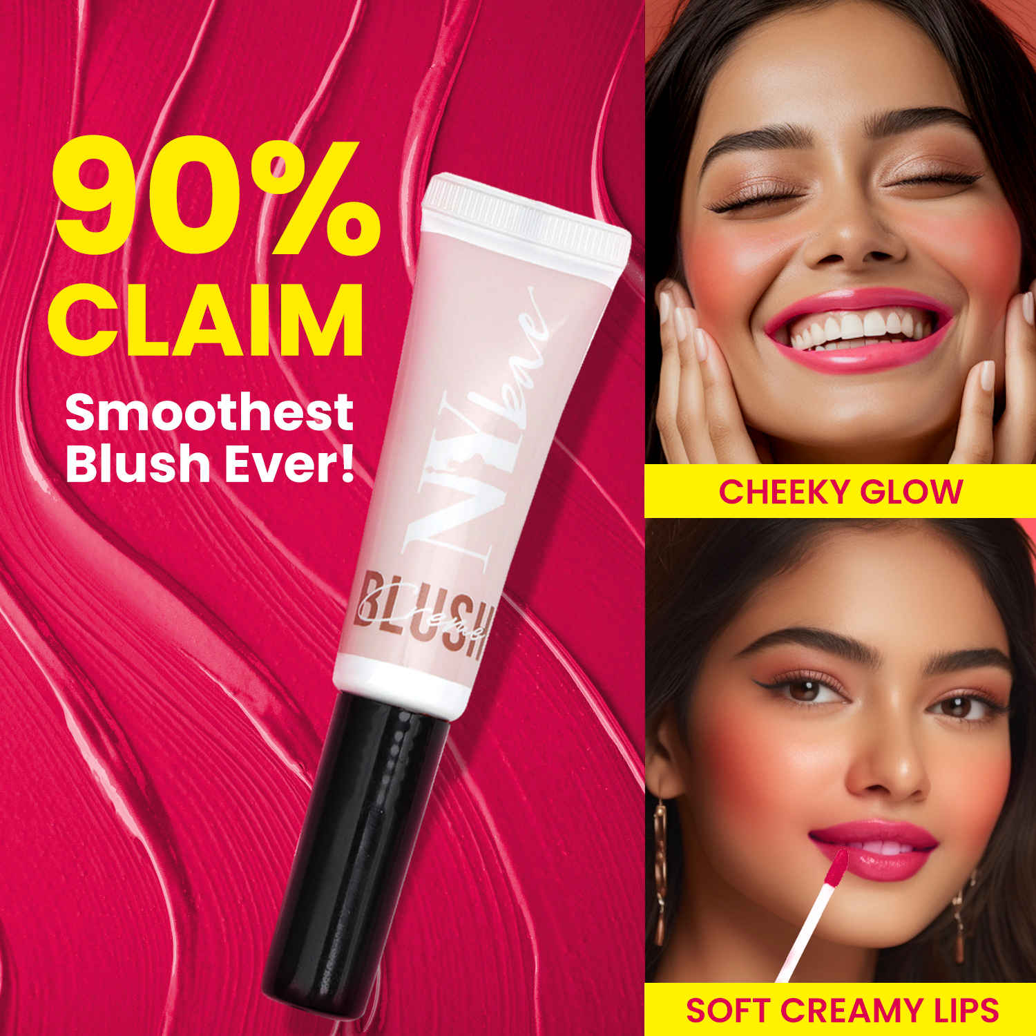 Buy NY Bae Creme Blush - Pouty Pink 05 (10g) | Dewy Pink Blush | Lip & Cheek Tint | Liquid Blush | Intense Pi gment | Korean Glow - Purplle