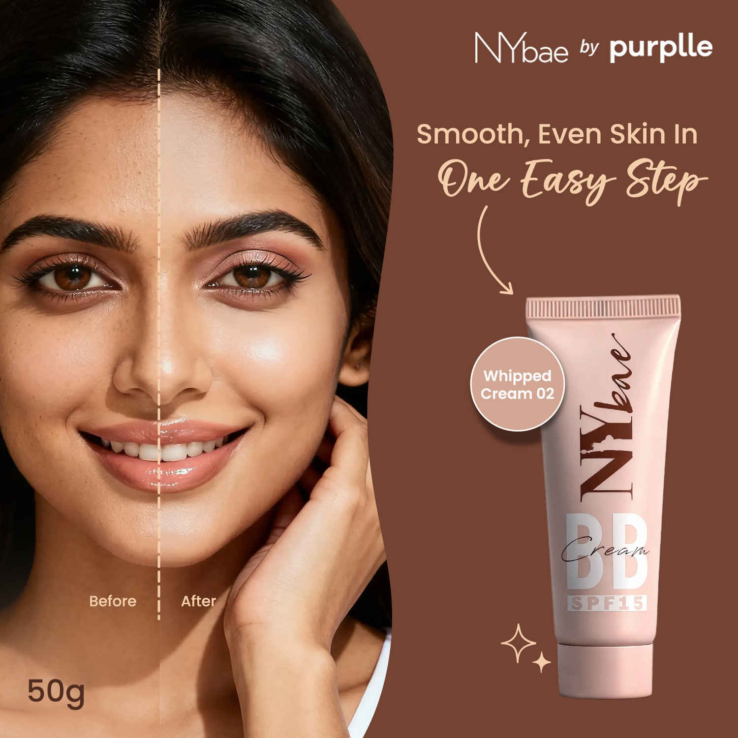 Buy NY Bae BB Cream with SPF 15 - Whipped Cream 02 (25 gm) | Very Fair Skin | Warm Undertone | Enriched with Vitamins | Covers Imperfections | UV Protection - Purplle