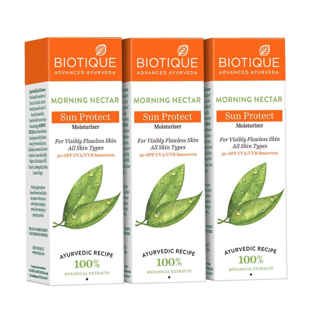 Buy Biotique Morning Nectar Sun Protect Moisturizer (120 ml) pack of 3 - Purplle