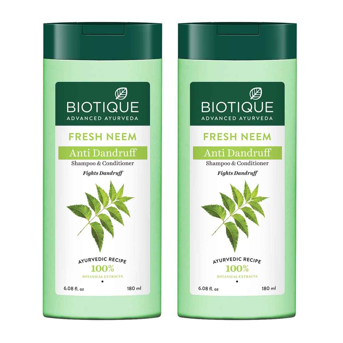 Buy Biotique Bio Fresh Neem Anti-Dandruff Shampoo & Conditioner (180 ml) pack of 2 - Purplle