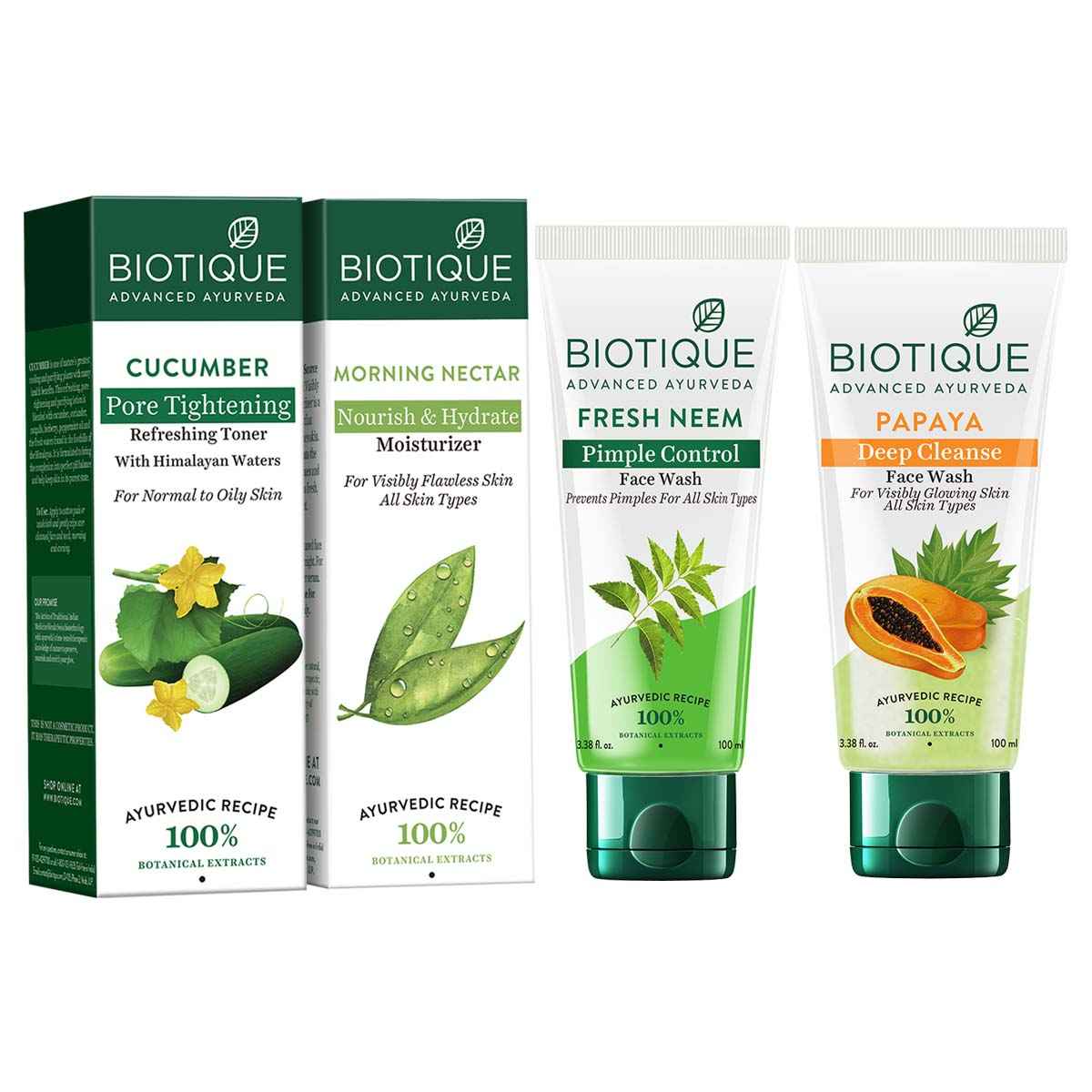 Buy Biotique Skincare Daily Routine combo (4 pcs) - Purplle