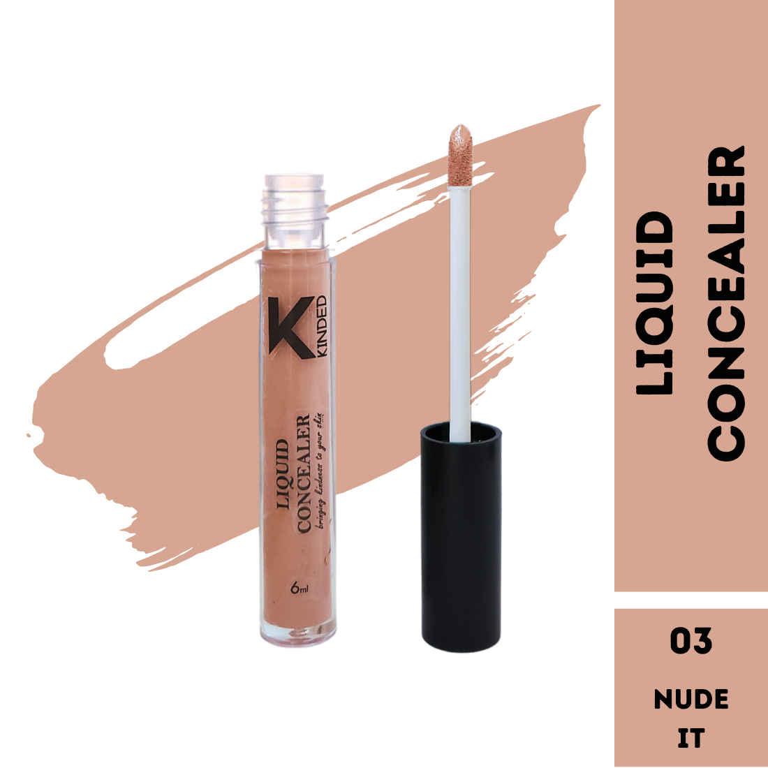 Buy KINDED Liquid Concealer for Face Makeup Full Coverage Colour Corrector Contour Waterproof HD Pro Master Series for Dry & Oily Skin Acne Dark Circles Dark Spots (Creamy Matte, Nude It, 6 ml) - Purplle