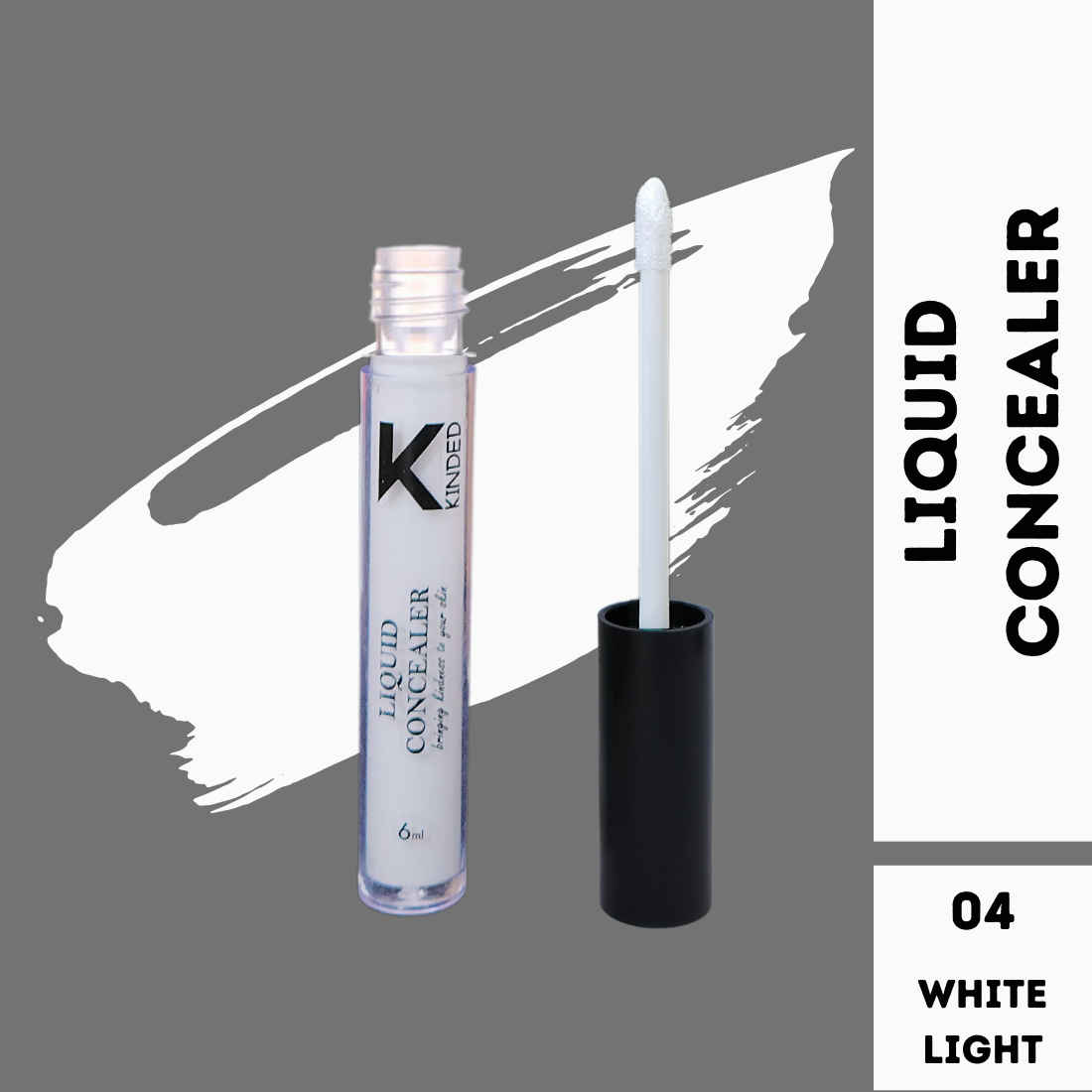 Buy KINDED Liquid Concealer for Face Makeup Full Coverage Colour Corrector Contour Waterproof HD Pro Master Series for Dry & Oily Skin Acne Dark Circles Dark Spots (Creamy Matte, White Light, 6 ml) - Purplle