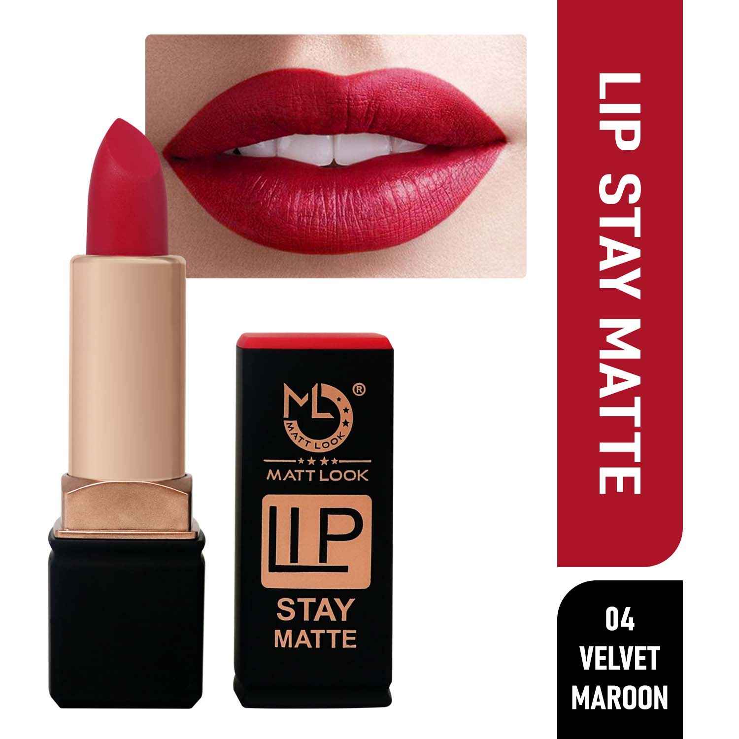 Buy Mattlook Stay Matte Lipstick, Maroon (3.5 gm) - Purplle