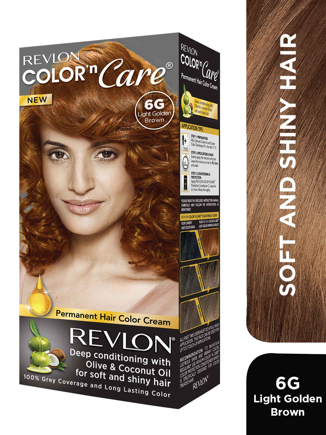 Buy Revlon Color N Care Permanent Hair Color Cream For Men & Women - Light Golden Brown 6G - Purplle