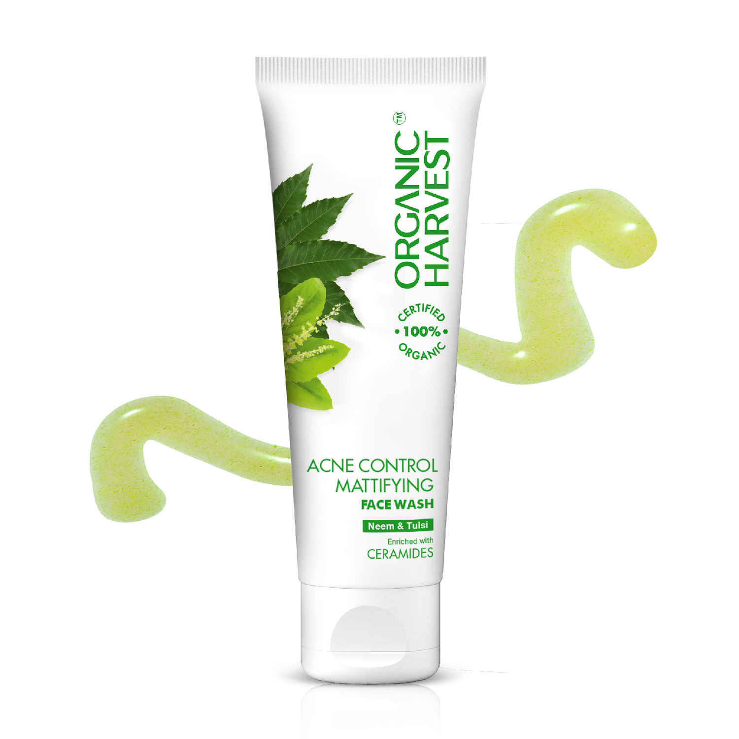 Buy Organic Harvest Acne Control Mattifying Face Wash: Neem & Tulsi | Cleanser for Oily Skin | For Acne and Pimples | For men & women | 100% American Certified Organic | Sulphate & Paraben-free | 100 gm - Purplle