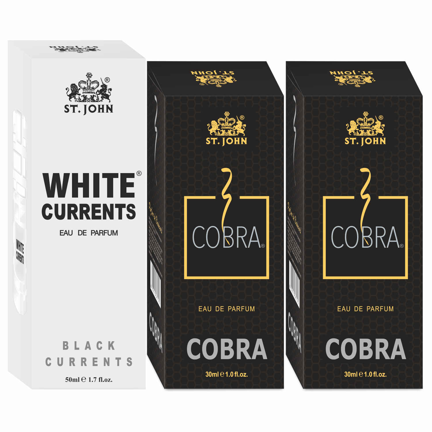 Buy St John Cobra 30 ml Pack of 2 & White Current 50 ml Body Perfume Combo Gift Pack Eau de Parfum - 110 ml (For Men & Women) - Purplle