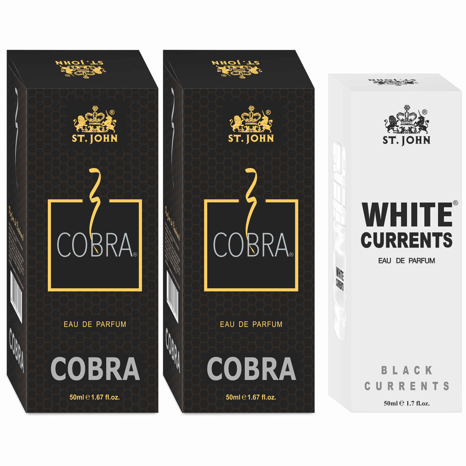 Buy St John Cobra 50 ml Pack of 2 & White Current 50 ml Body Perfume Combo Gift Pack Eau de Parfum - 150 ml (For Men & Women) - Purplle