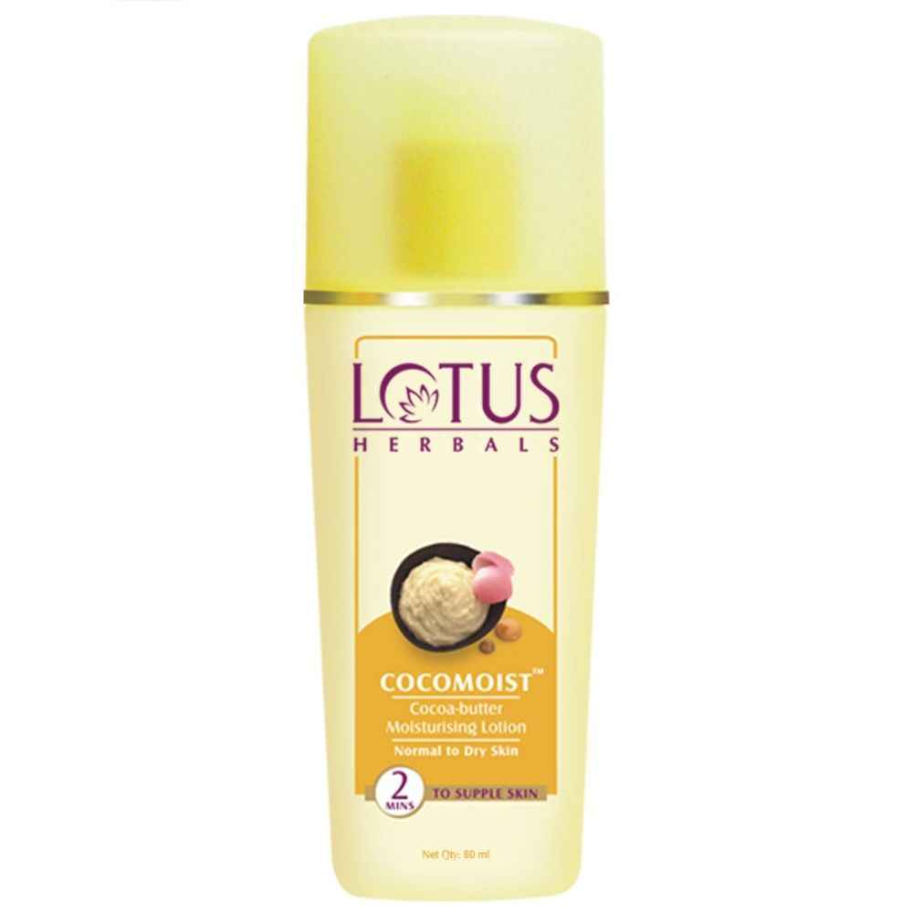 Buy Lotus Herbals Cocomoist Cocoa-Butter Moisturising Lotion | For Normal to Dry Skin | 80ml - Purplle