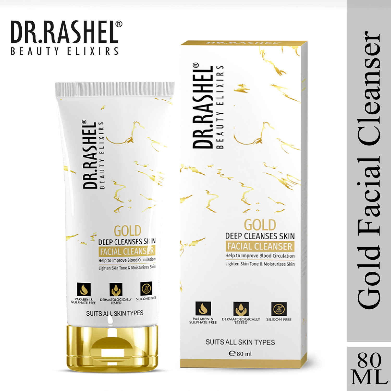 Buy Dr.Rashel Gold Facial Cleanser For Deep Skin Cleansing (80ml) - Purplle