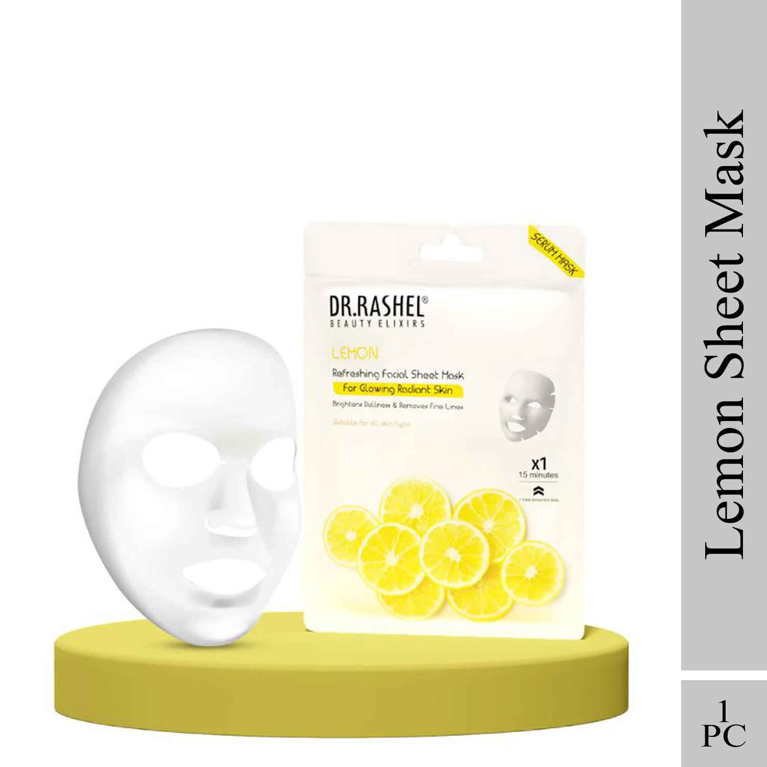 Buy Dr.Rashel Lemon Refreshing Facial Sheet Mask Suitable For All Skin Type 1 Pc - Purplle