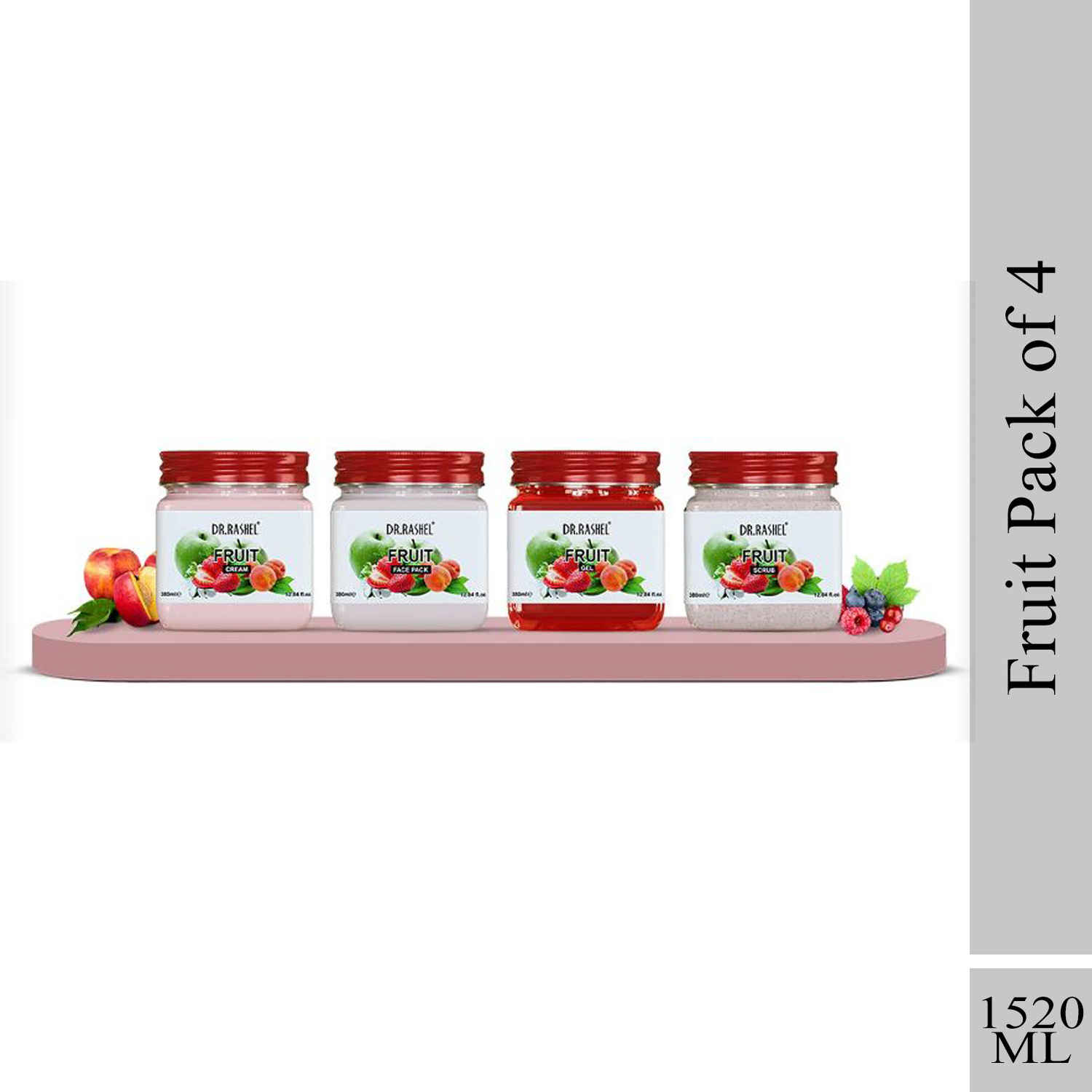 Buy Dr.Rashel Fruit Pack Of 4 (Scrub, Gel, Cream, And Face Pack) - (1520ml) - Purplle