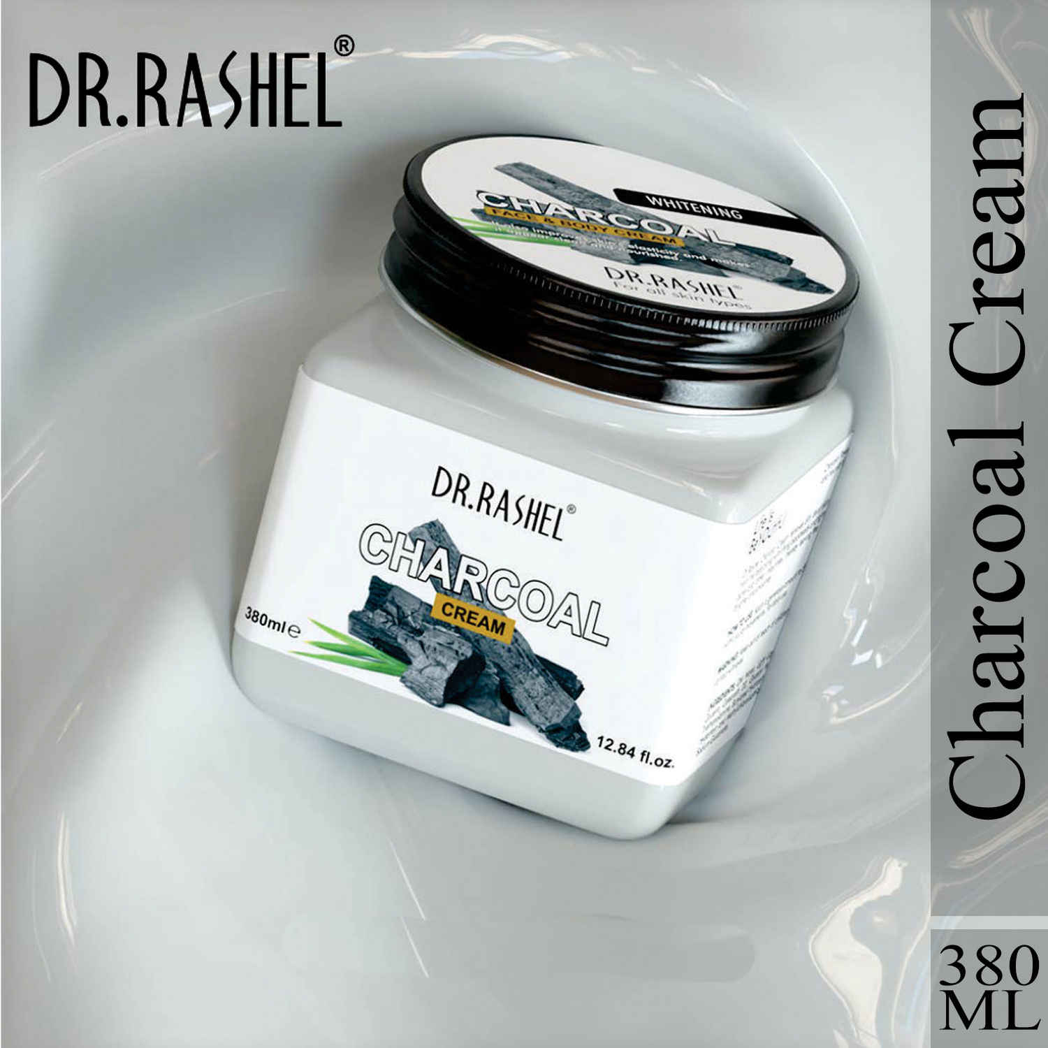 Buy Dr.Rashel Whitening Charcoal Face And Body Cream For All Skin Types (380 ml) - Purplle
