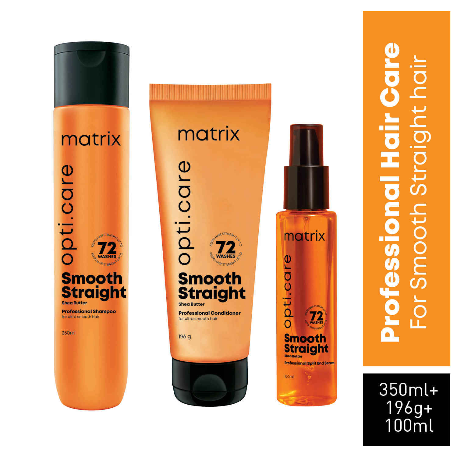 Buy Matrix Opti Care Professional Ultra Smoothing Shampoo + Anti-Frizz Conditioner + ANTI-FRIZZ Hair Serum (200 ml + 196 g + 100 ml) - Purplle