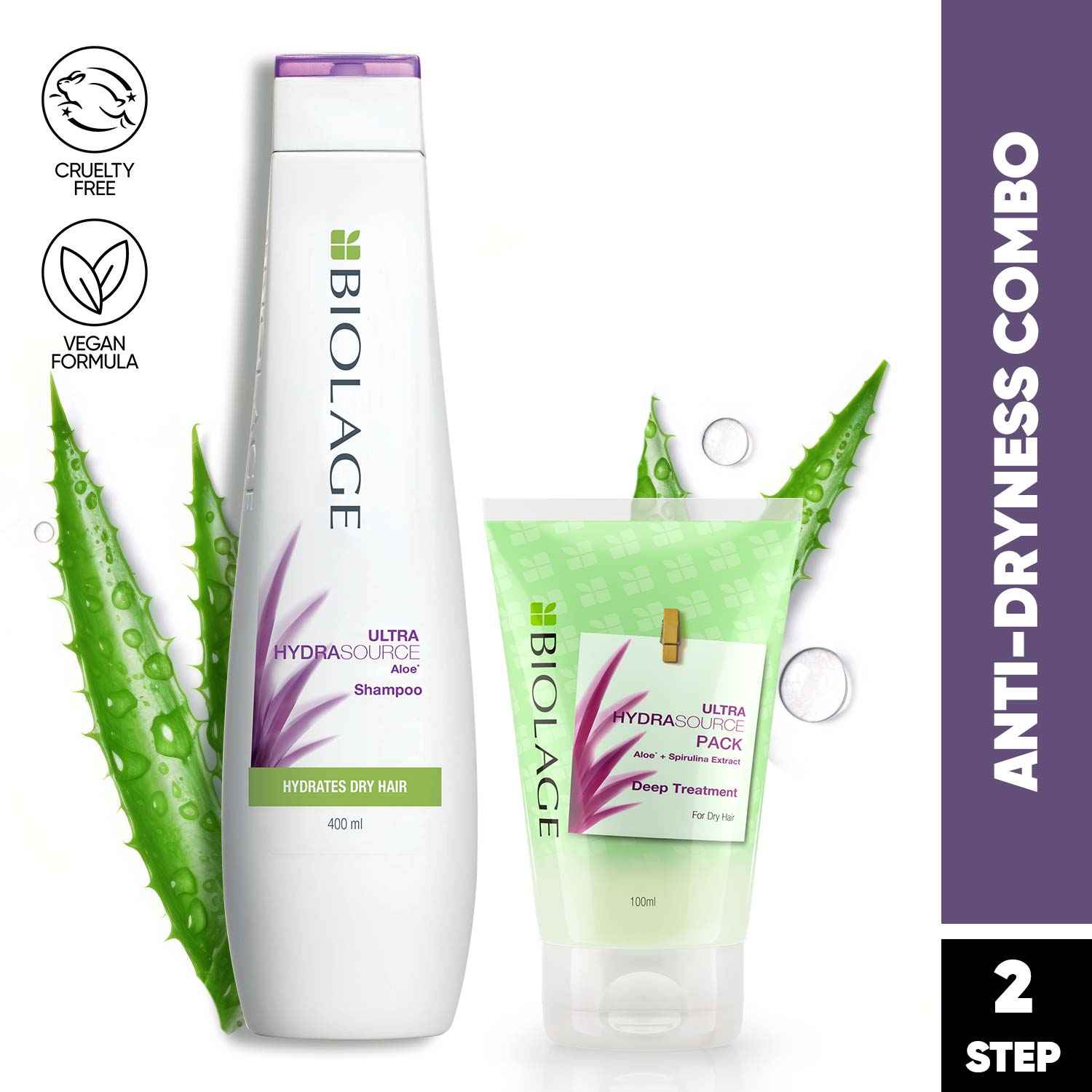 Buy Biolage Ultra Hydrasource Hydrating Shampoo + Combo of Hydrasource Deep Treatment Pack (400 ml + 100 ml)|For Dry Hair - Purplle