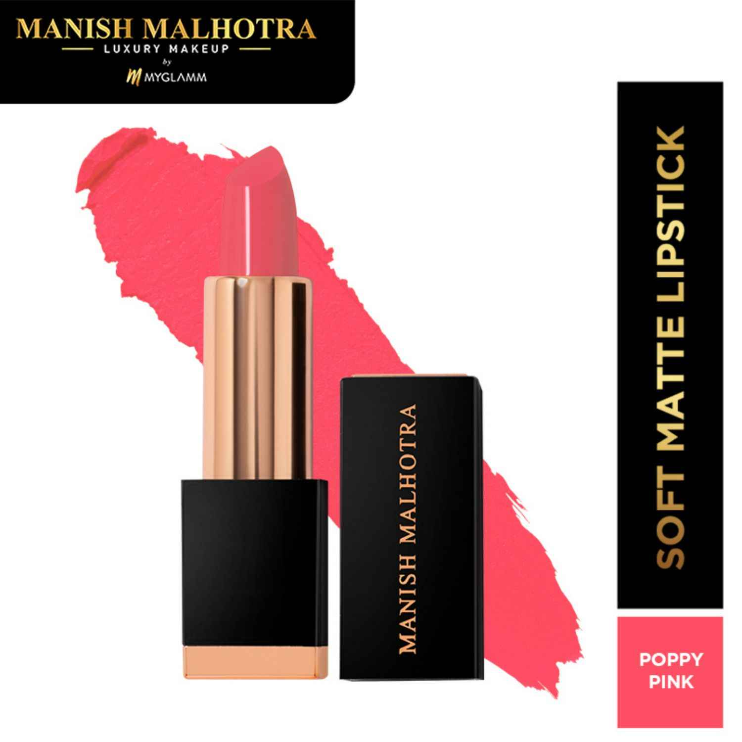 Buy Manish Malhotra Beauty By MyGlamm Soft Matte Lipstick-Poppy Pink-4 gm - Purplle