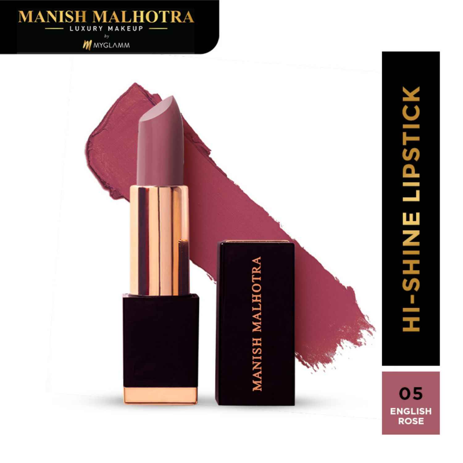 Buy Manish Malhotra Beauty By MyGlamm Hi-Shine Lipstick-English Rose-4 gm - Purplle