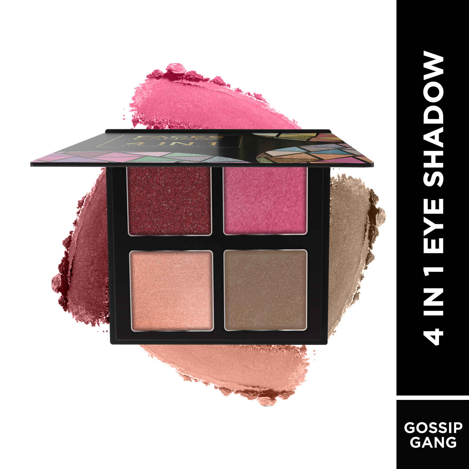 Buy FACES CANADA 4 IN 1 Quad Eyeshadow Palette - Gossip Gang 04, 4.8 gm | Shimmer & Matte Shades | Satin Matte Finish Eye Shadow Quartet | Intense Pigment | Long Lasting | Vitamin E Enriched | Vegan - Purplle