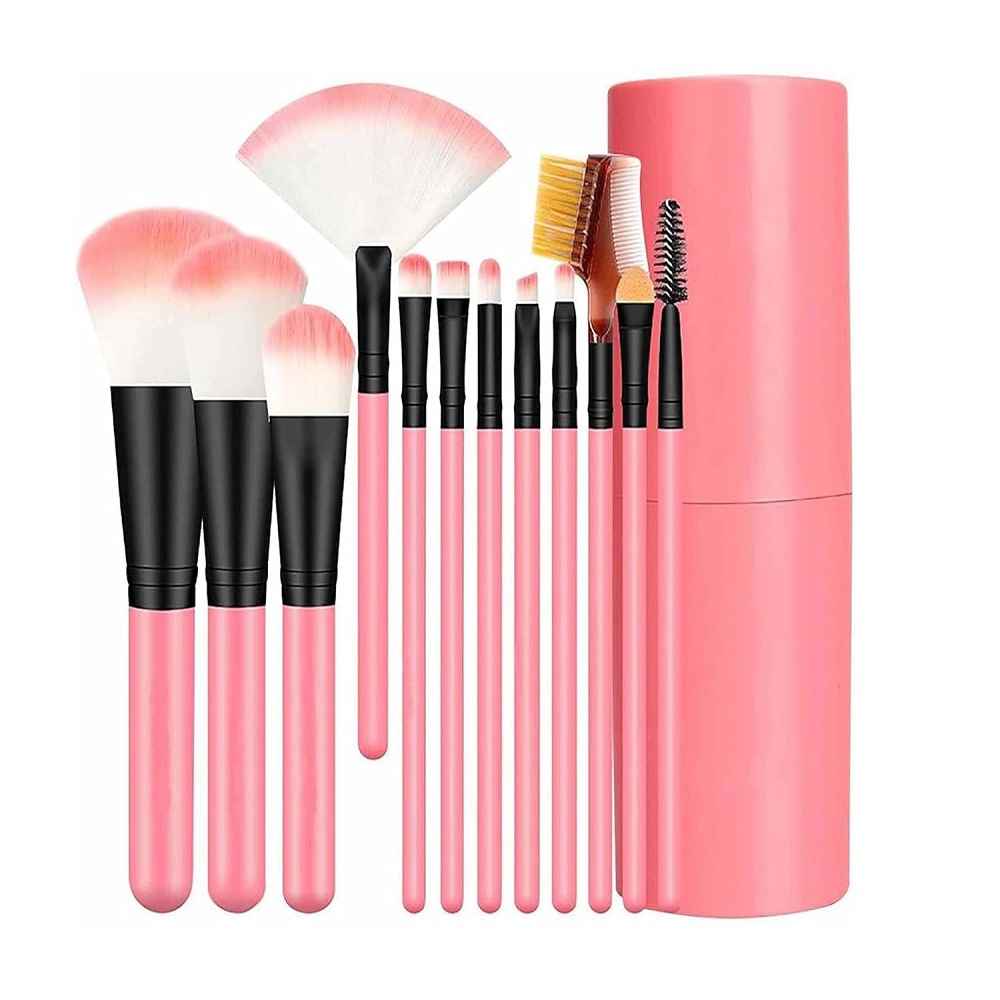 Buy Ronzille Oval Professional Premium Makeup Brush Set Of 12 Pc -Pink - Purplle