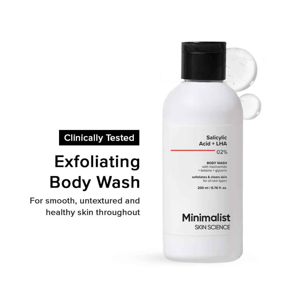 Buy Minimalist Salicylic acid & LHA 2% Body Wash with Niacinamide, Betaine & Gylcerine - 200 ml - Purplle