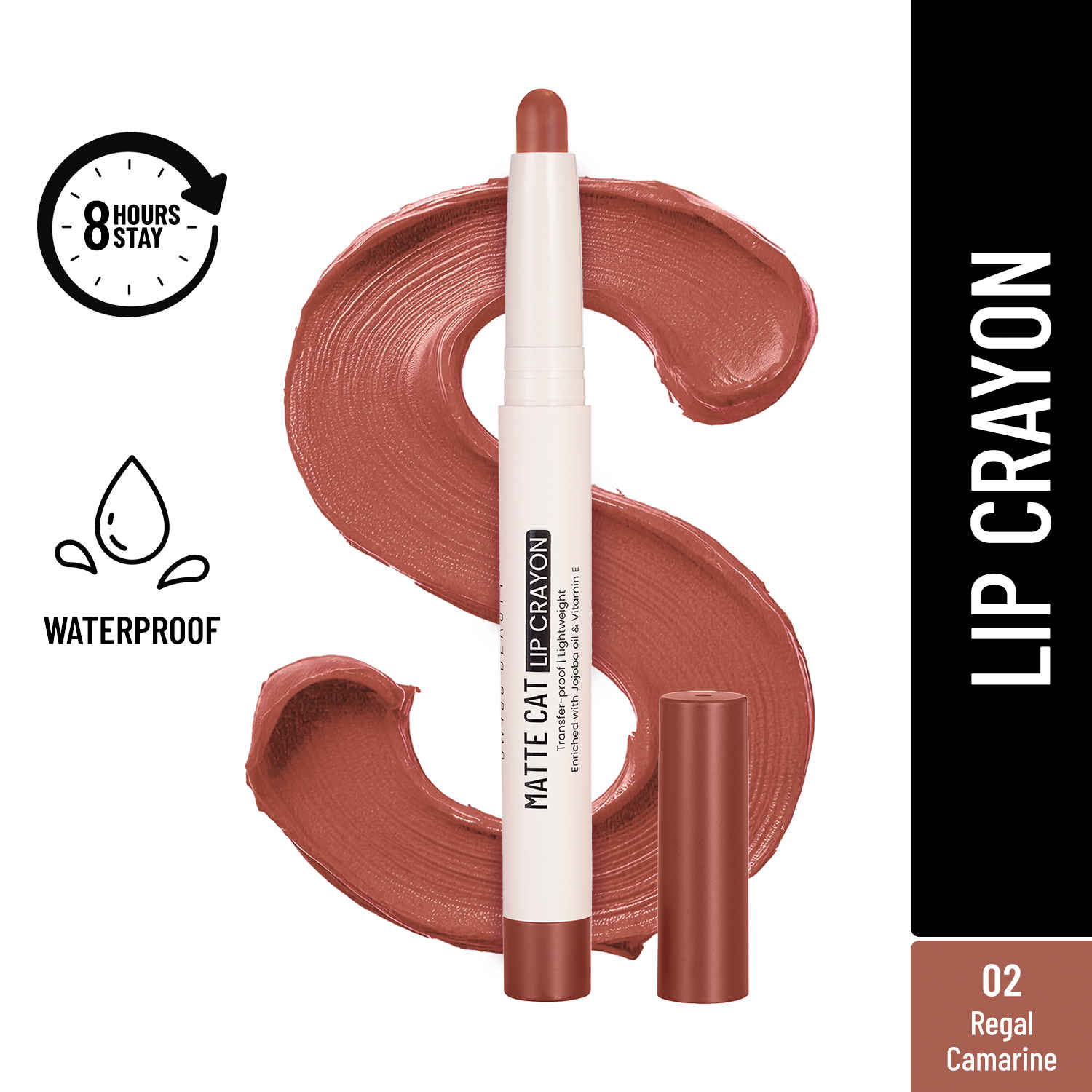 Buy Swiss Beauty Non-Transfer Matte Cat Lip Crayon | Water-Resistant | Long-Lasting 8 Hours Stay | Retractable Lip Crayon |Lighweight|Shade 02 Regal Camarine - 1.5 gm - Purplle