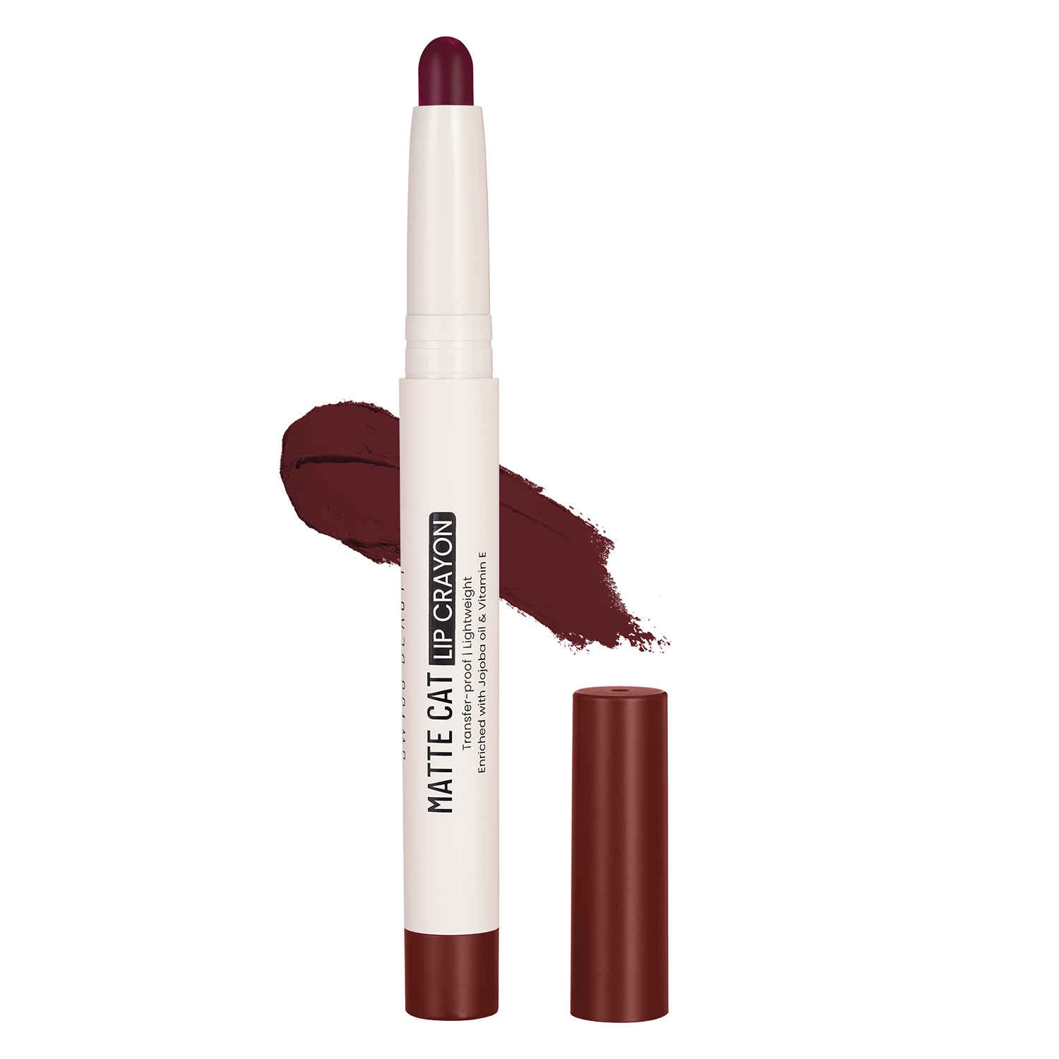 Buy Swiss Beauty Non-Transfer Matte Cat Lip Crayon | Water-Resistant | Long-Lasting 8 Hours Stay | Retractable Lip Crayon |Lighweight|Shade 24 Cushy Evening 1.5 gm - Purplle