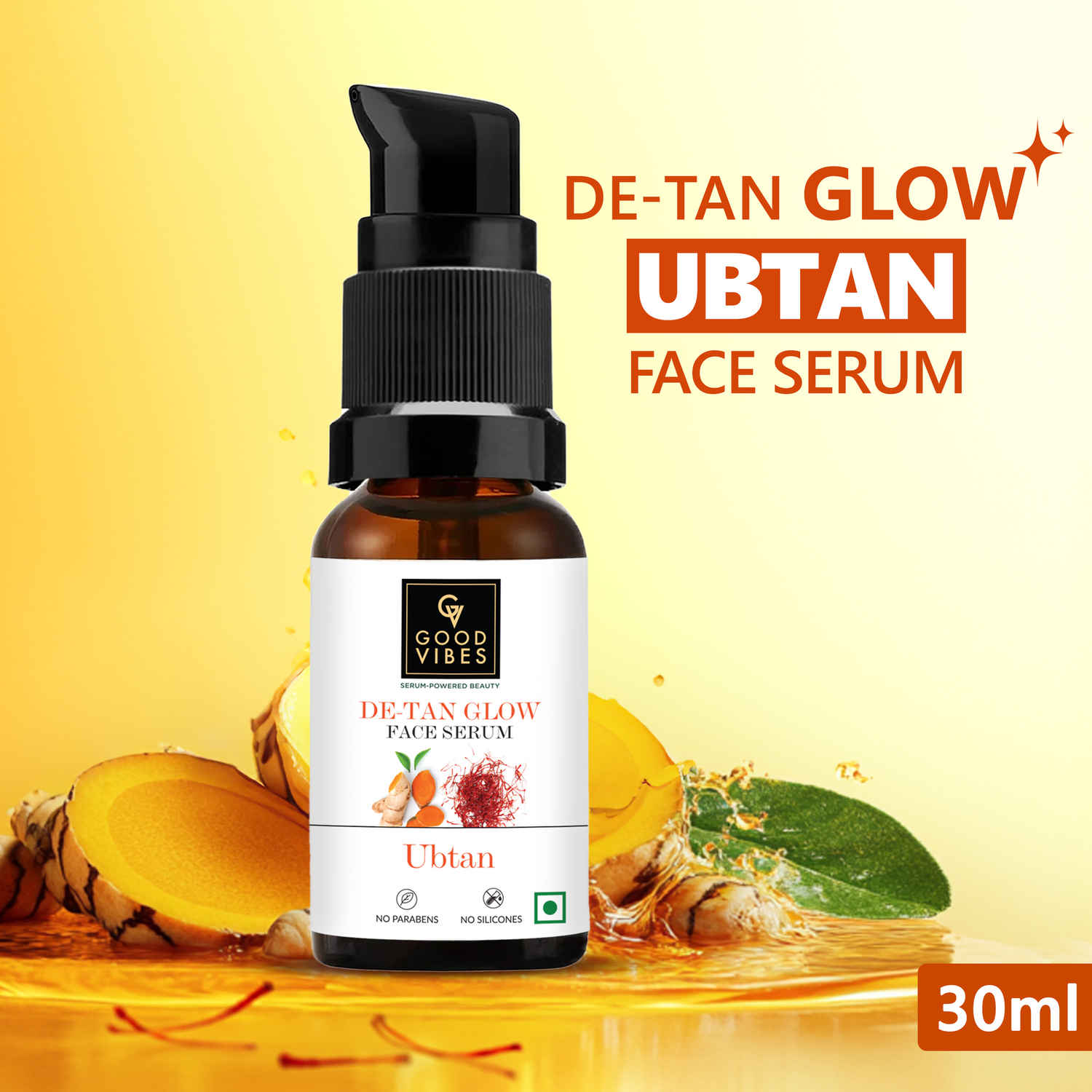 Buy Good Vibes Ubtan Insta Glow Face Serum | Brightening, Moisturizing | Vegan, No Parabens, No Sulphates, No Mineral Oil, No Animal Testing (30 ml) - Purplle