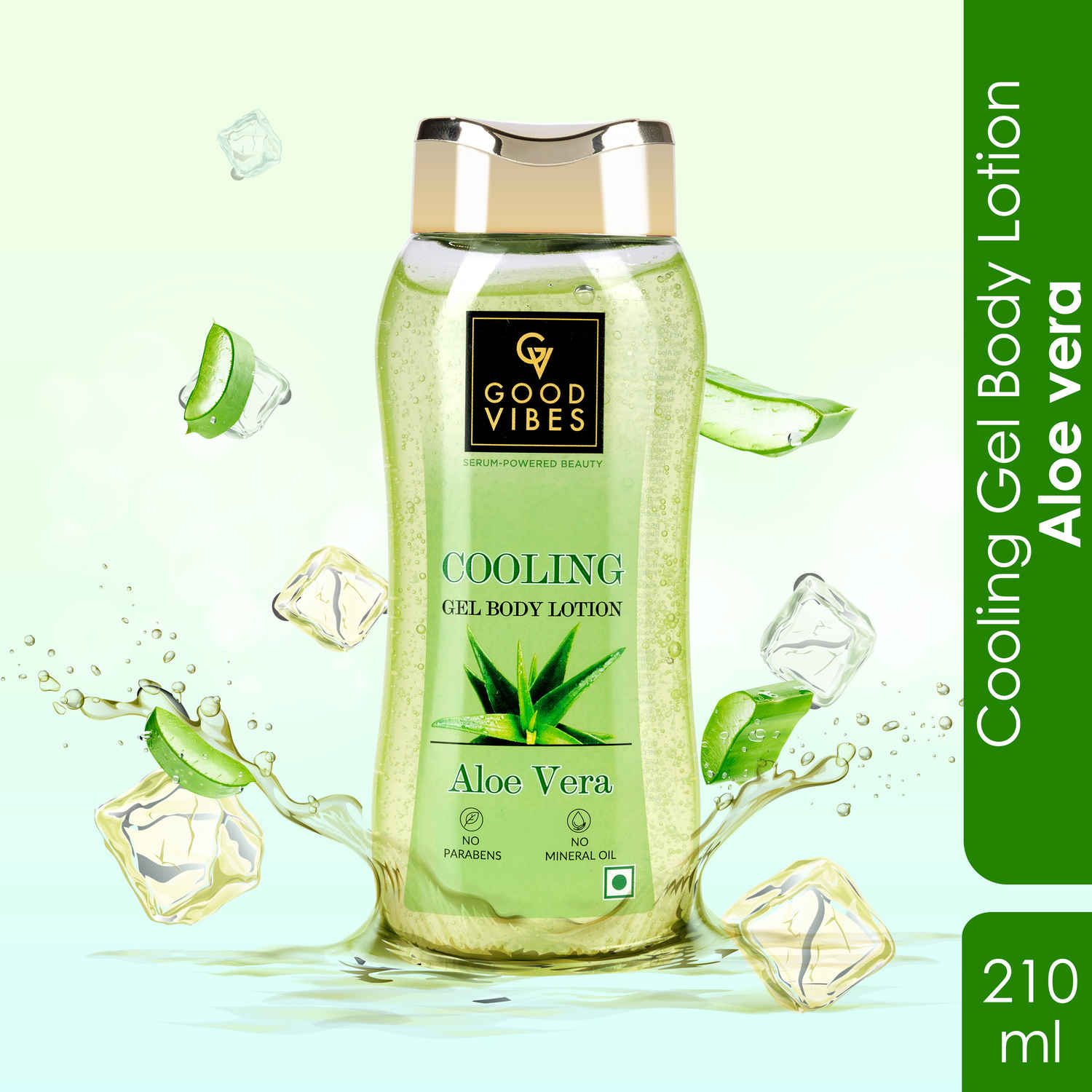 Buy Good Vibes Aloe Vera Cooling Gel Body Lotion (210 ml) | Instant Cooling Sensation | Non Sticky Comfort - Purplle