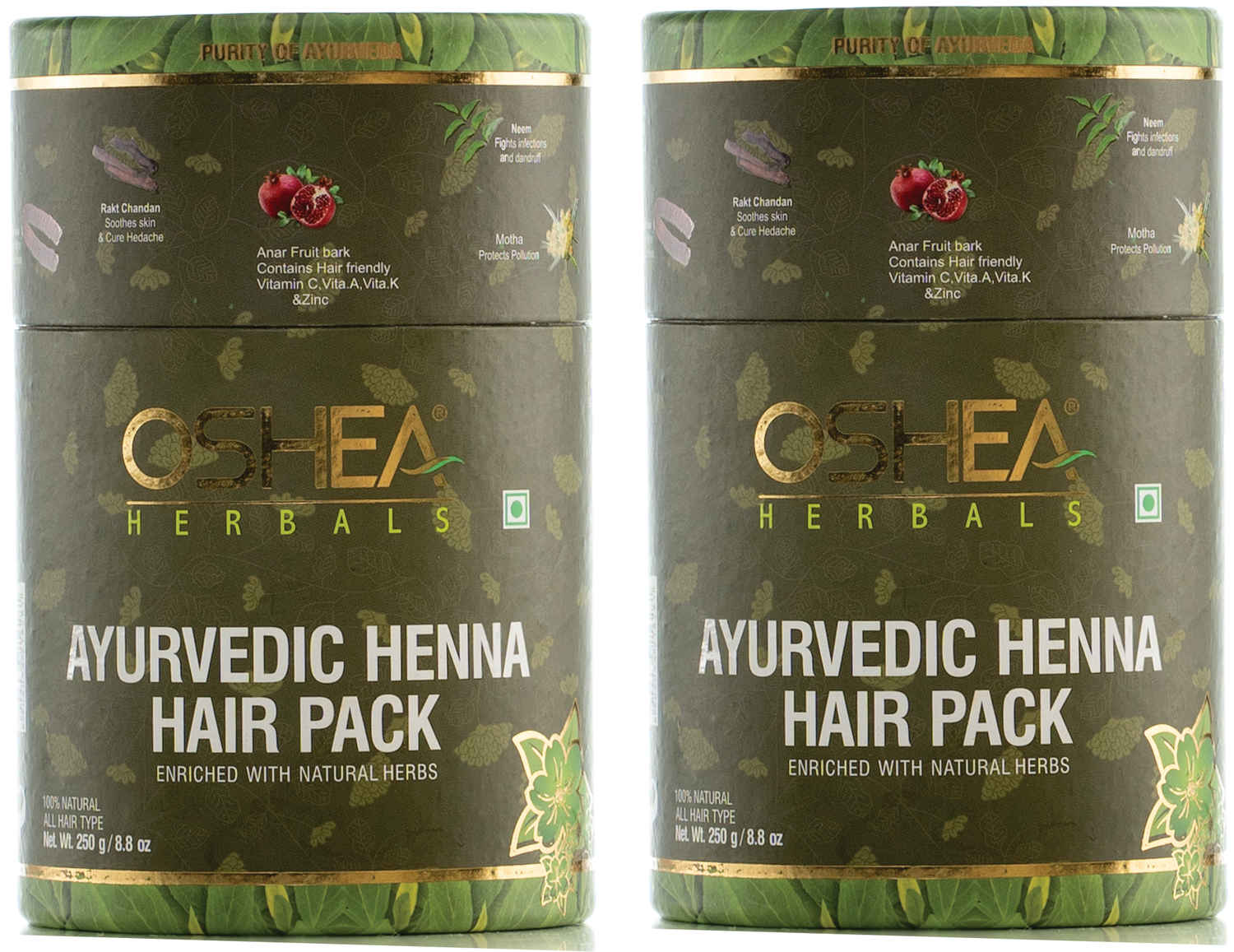Buy Oshea Herbals Natural Henna Hair Pack 250Grams pack of 2 - Purplle