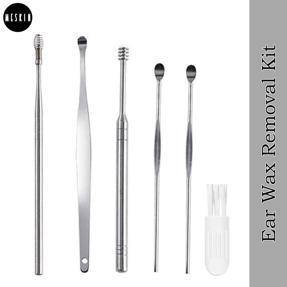 Buy MeSkin Ear Wax Cleaner - Reusable Ear Cleaner Tool Set with Storage Box - Ear Wax Remover Tool Kit with Ear Curette Cleaner and Spring Ear Buds Cleaner - Purplle