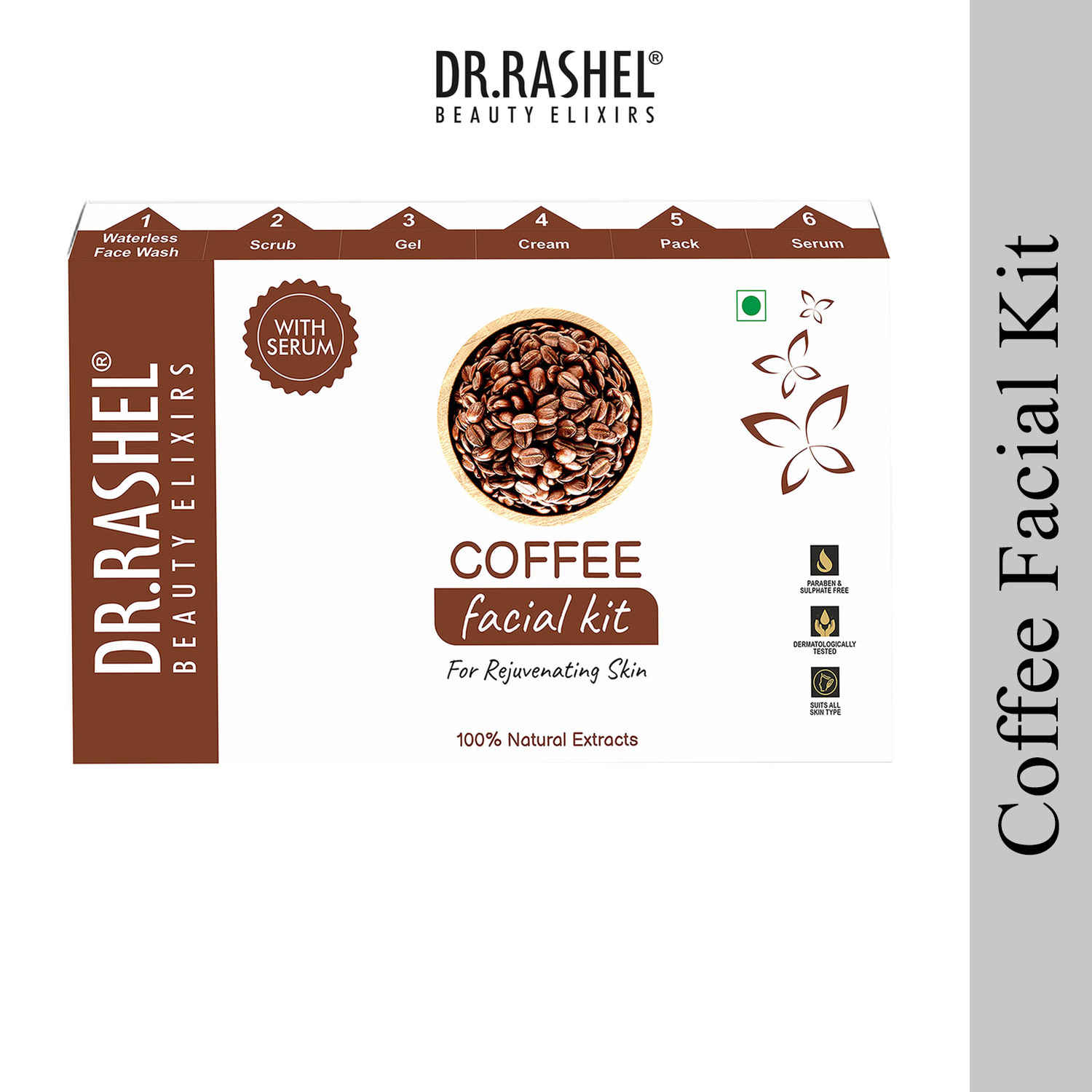Buy Dr.Rashel Coffee Facial Kit For Rejuvenating Skin With Serum Combo of 6 - Purplle