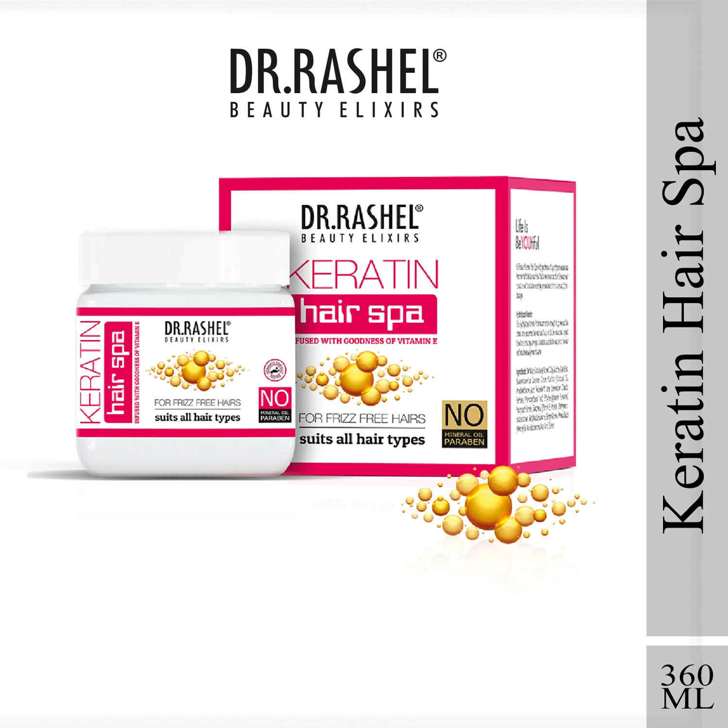 Buy Dr.Rashel Keratin Hair Spa Frizz Free Hair Suits All Hair Types (360ml) - Purplle