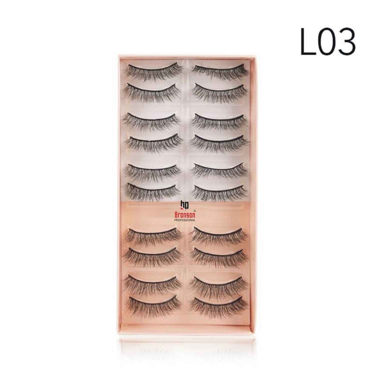 Buy Bronson Professional Eyelash set 3D false long and natural eye makeup 10 pairs No. 03 - Purplle