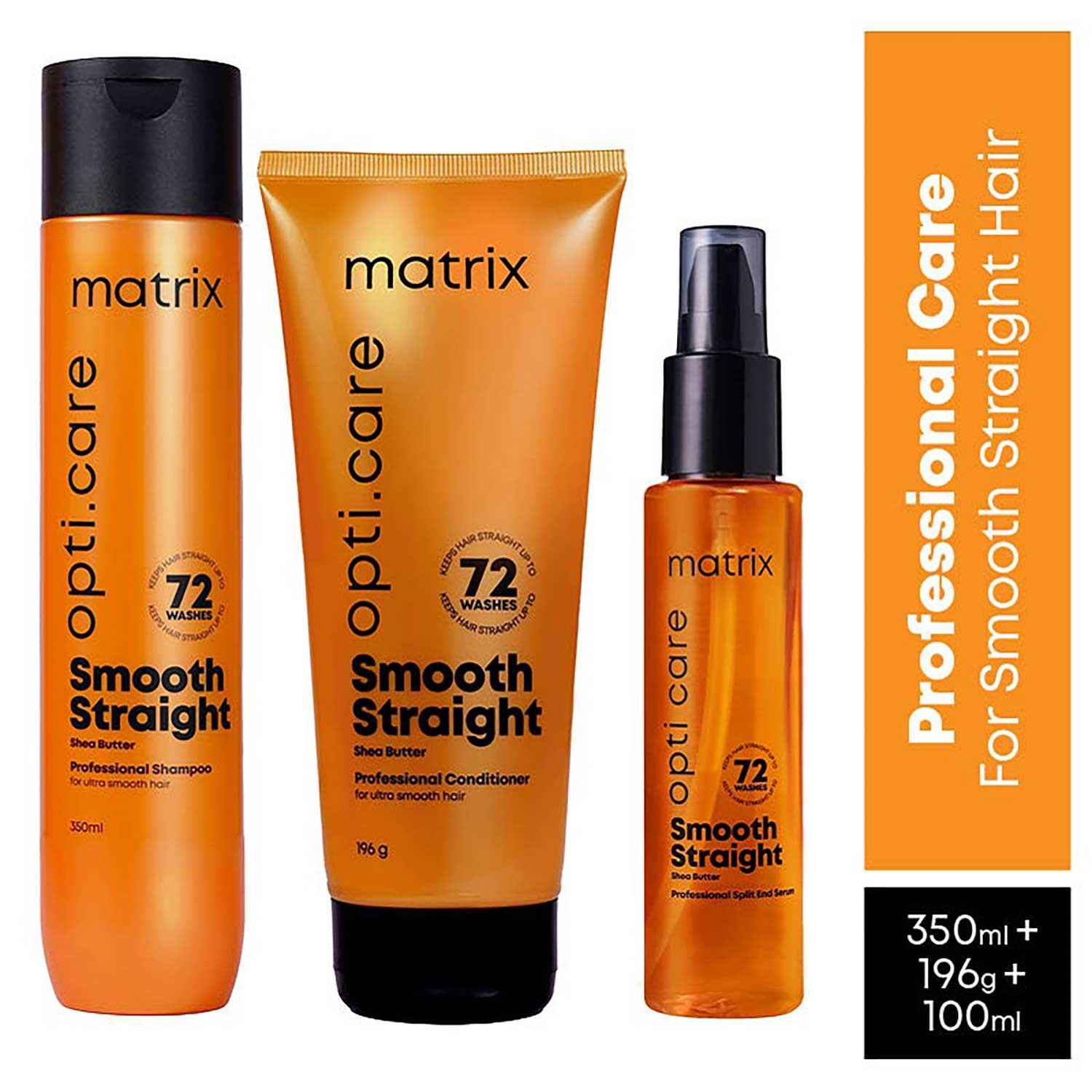 Buy Matrix Opti Care Professional Ultra Smoothing Shampoo + Opti.Care Anti-Frizz Conditioner + Opti.Care ANTI-FRIZZ Hair Serum (350ml + 196gm+100ml) - Purplle