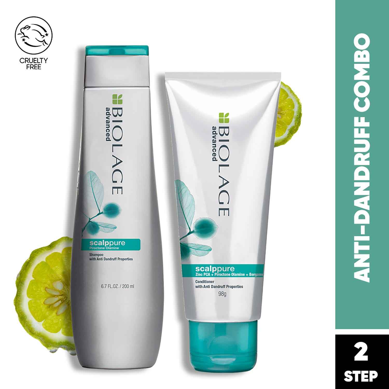 Buy Biolage Professional Scalppure Anti-Dandruff Shampoo & Conditioner Combo, Removes Visible Flakes from 1st Use, With Bergamot, Cruelty-Free,200ml + 98g - Purplle
