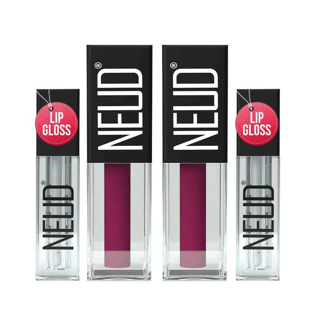 Buy NEUD Matte Liquid Lipstick Mauve-a-licious with Jojoba Oil, Vitamin E and Almond Oil - Smudge Proof 12-hour Stay Formula with Free Lip Gloss - 2 Packs - Pack of 2 - Purplle
