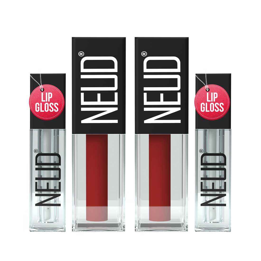 Buy NEUD Matte Liquid Lipstick Perfect Pout with Jojoba Oil, Vitamin E and Almond Oil - Smudge Proof 12-hour Stay Formula with Free Lip Gloss - 2 Packs - Pack of 2 - Purplle