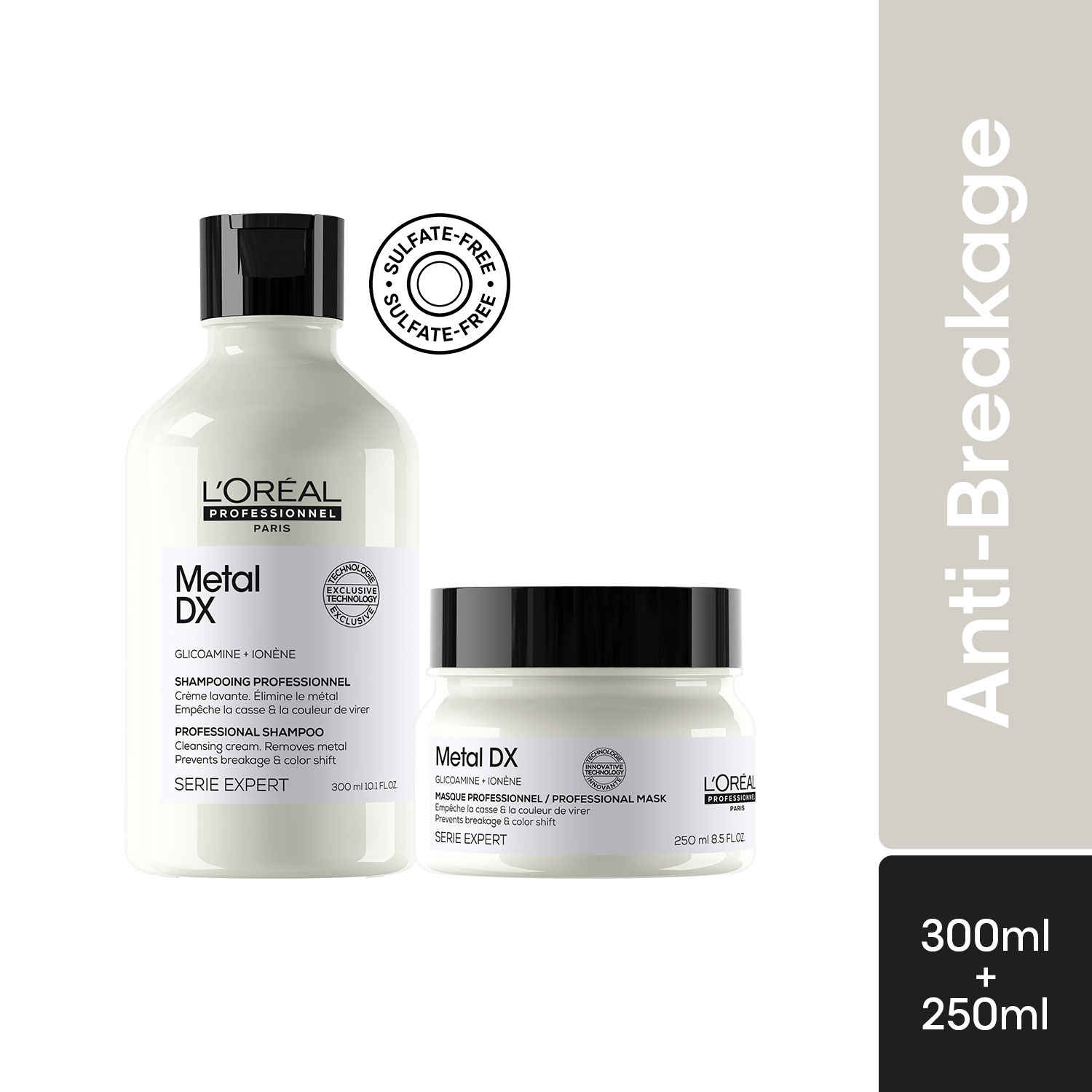 Buy L'Oreal ProfessionnelSerie Expert Metal DX Anti-Metal Cleansing Cream Shampoo + Combo of Metal DX Hair Mask|(300 ml+250 gm) |For Damaged & Colored Hair - Purplle
