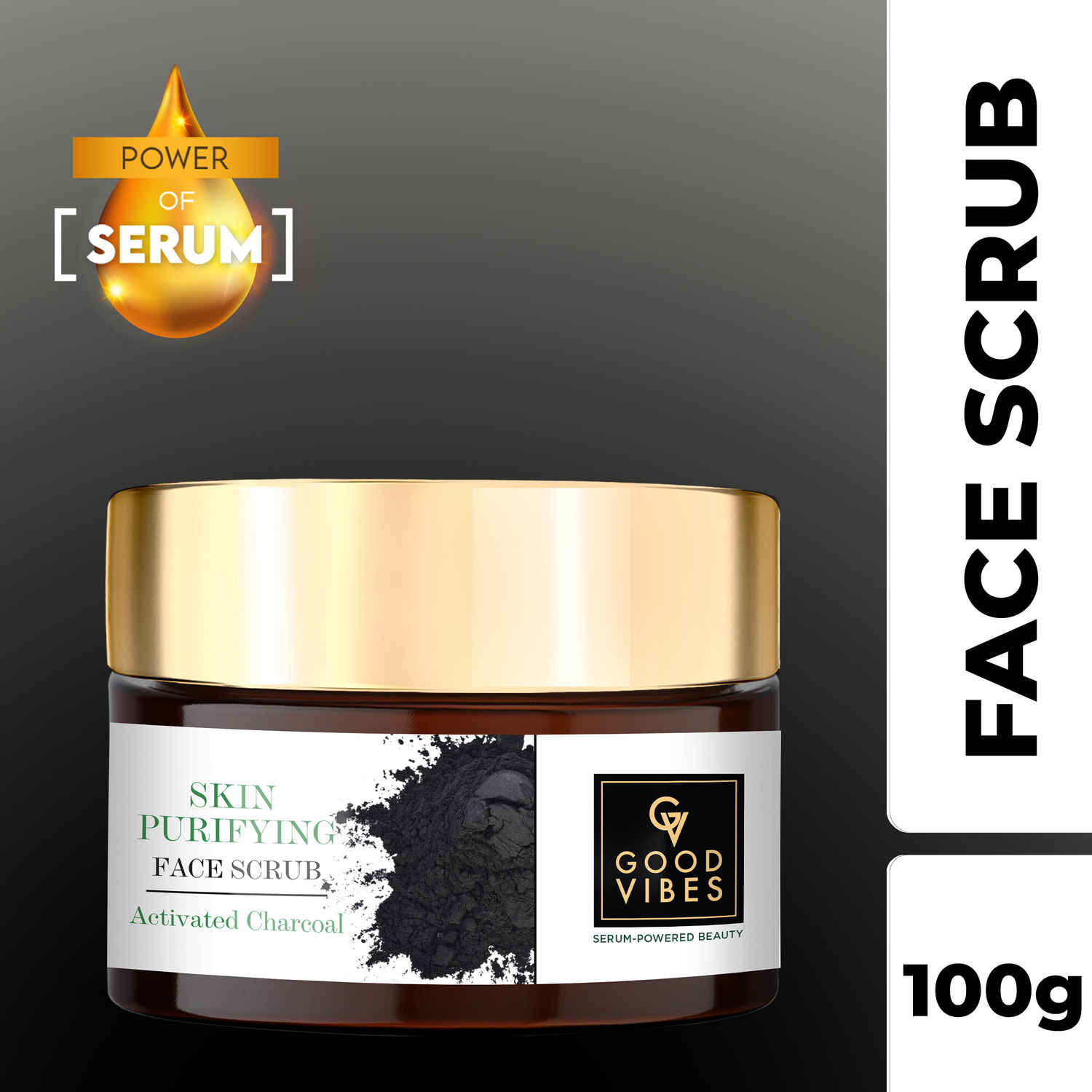 Buy Good Vibes Activated Charcoal Skin Purifying Face Scrub (100 gm) - Purplle