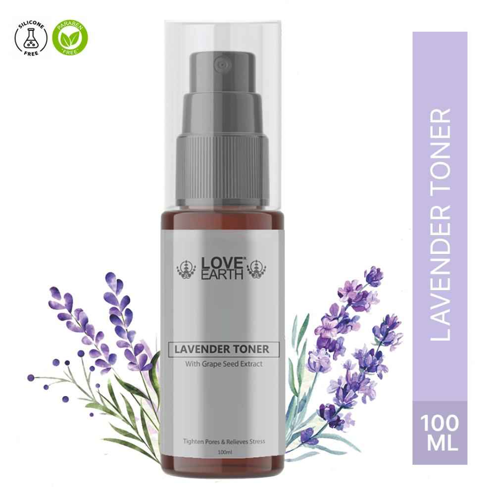 Buy Love Earth Lavender Toner 100 ml With Benefits of Grape Seed Extracts For Glowing skin | Face Mist for Hyperpigmentation And Acne Prone Skin | Astringent Body Spray Suitable For All Skin Types - Purplle